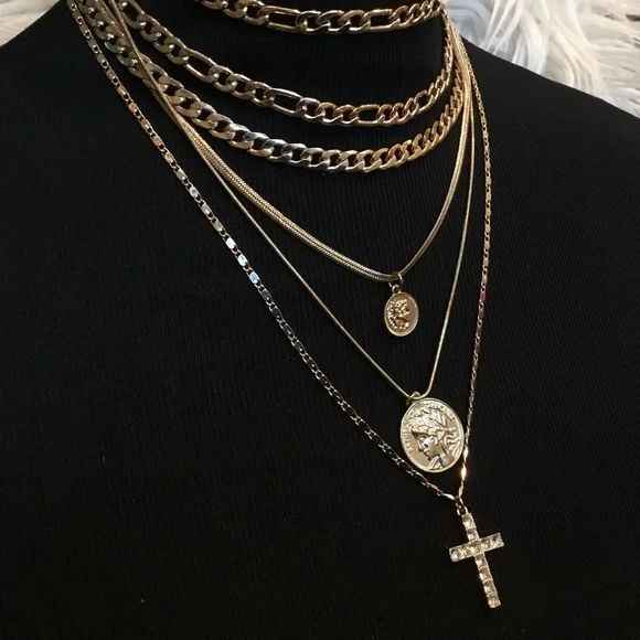 ✅ 2/$10 ✅ Gold Layered 6-Strand Necklace Set - Picture 2 of 7